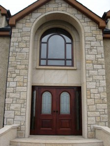 golden granite door/window surround  