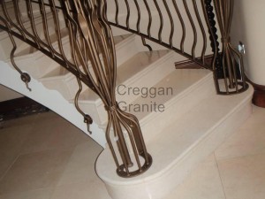 Cream polished marble stairs